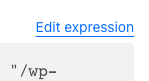 Image of the "Edit expression" function in Cloudflare when you are editing cache rules
